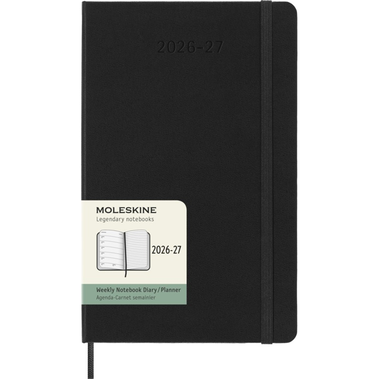 Moleskine Wochen-Notizkalender Large 18 Monate 2026-27 Hardcover Schwarz