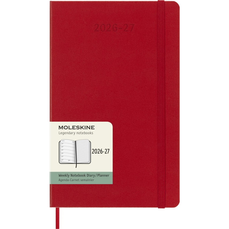 Moleskine Wochen-Notizkalender Pocket 18 Monate 2026-27 Hardcover Scharlachrot