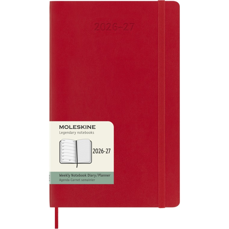 Moleskine Wochen-Notizkalender Large 18 Monate 2026-27 Softcover Scharlachrot