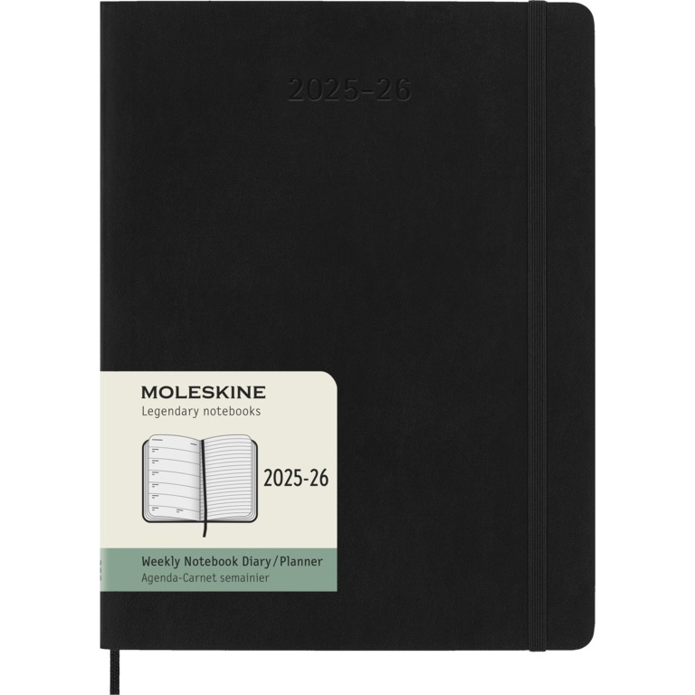 Moleskine Wochen-Notizkalender XL 18 Monate 2025-26 Softcover Schwarz