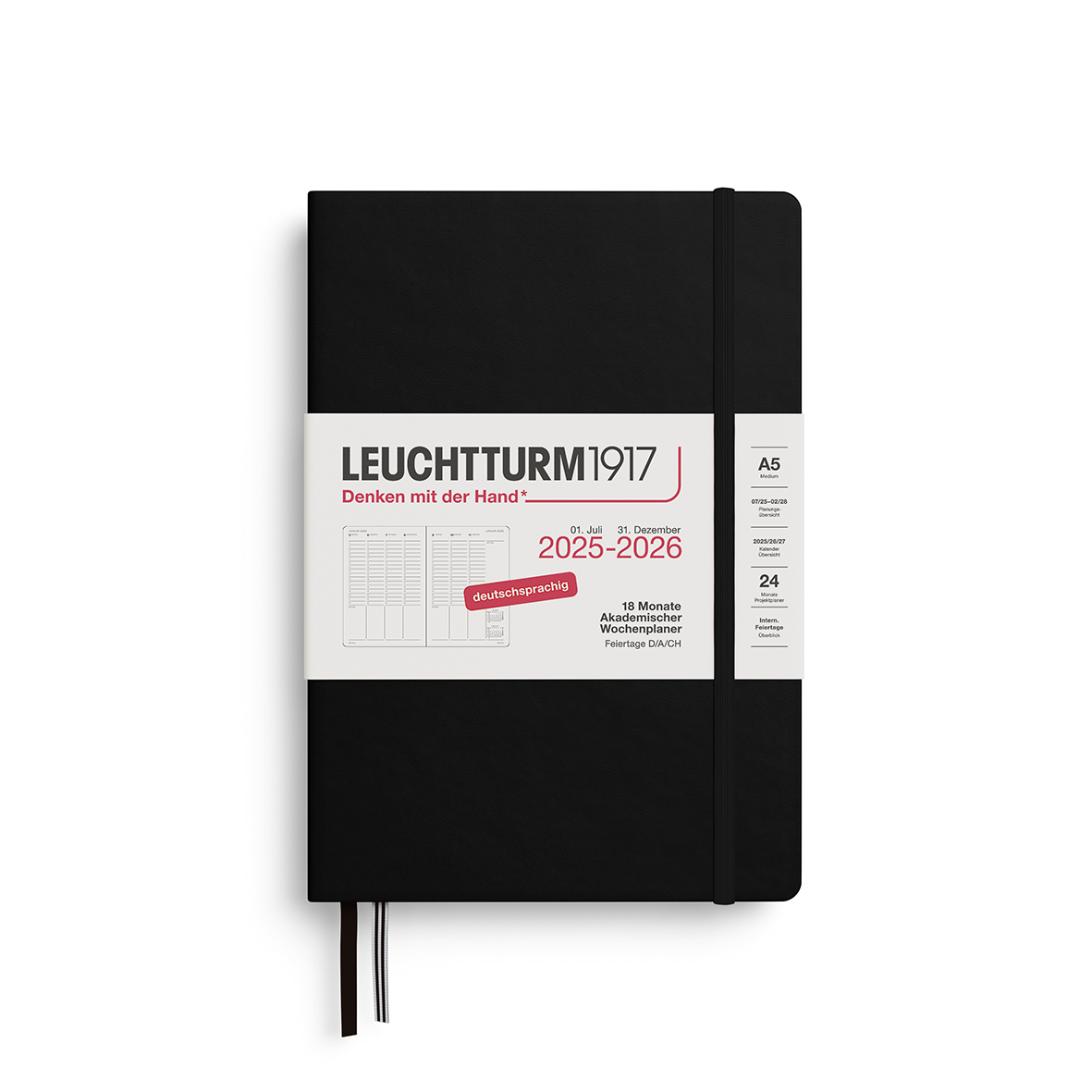 Leuchtturm Akademischer Wochenplaner Medium (A5) 2026 18 Monate Deutsch