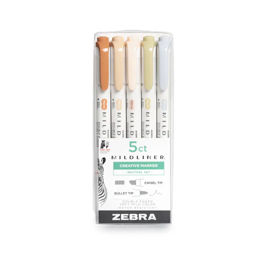 Zebra Mildliner Highlighter Neutral Set