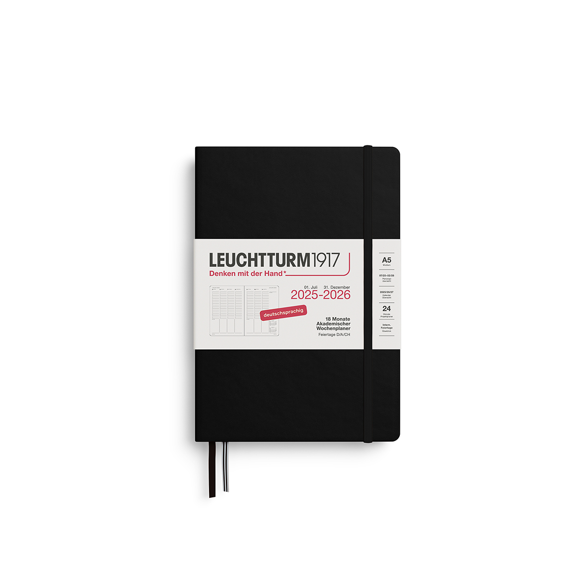 Leuchtturm Akademischer Wochenplaner Medium (A5) 2027 18 Monate Deutsch 