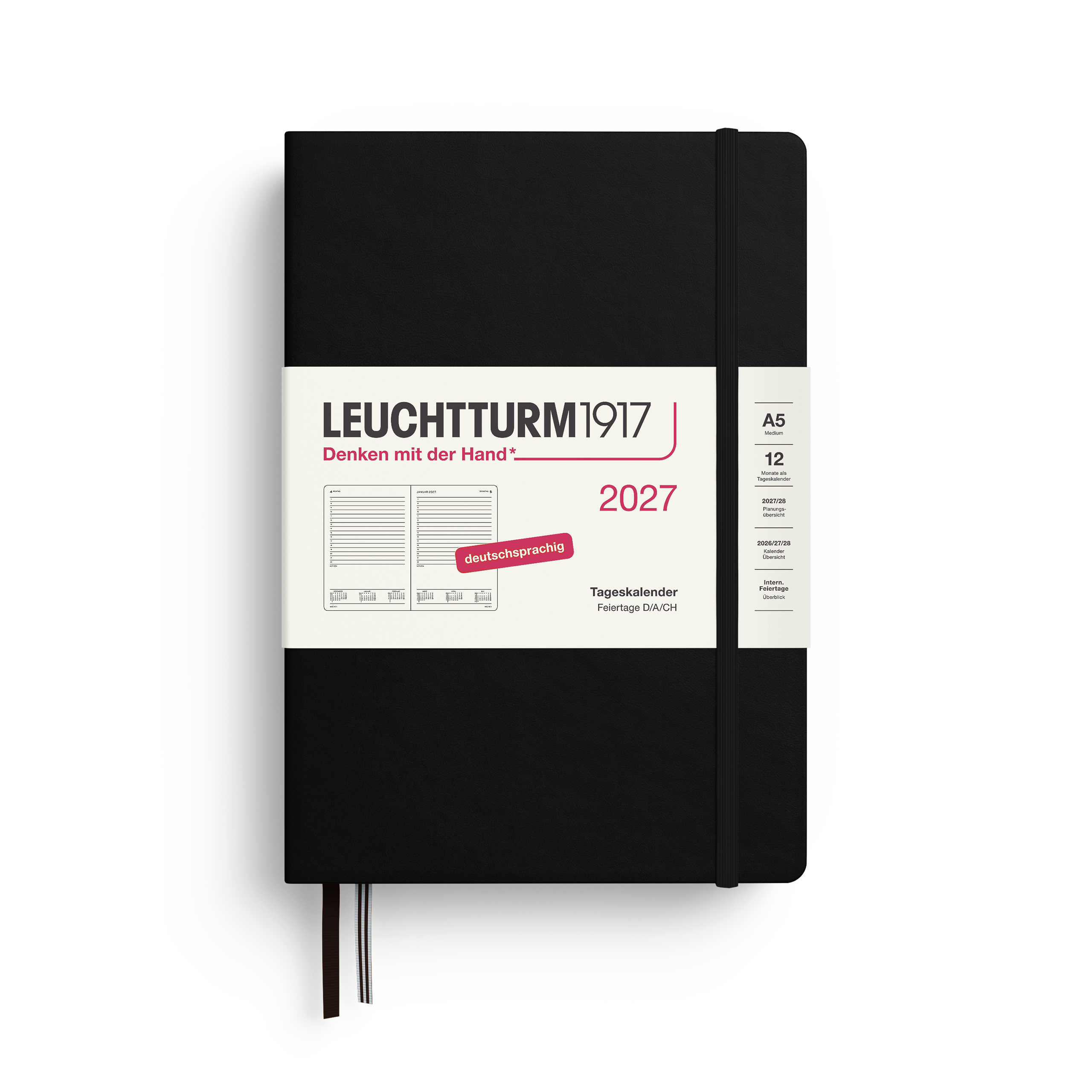 Leuchtturm Tageskalender Medium (A5) 2027 
